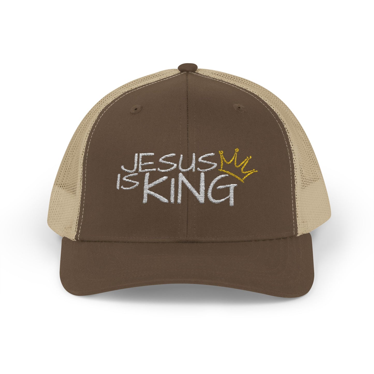 Jesus is King - White Embroidery | Snapback Trucker Cap