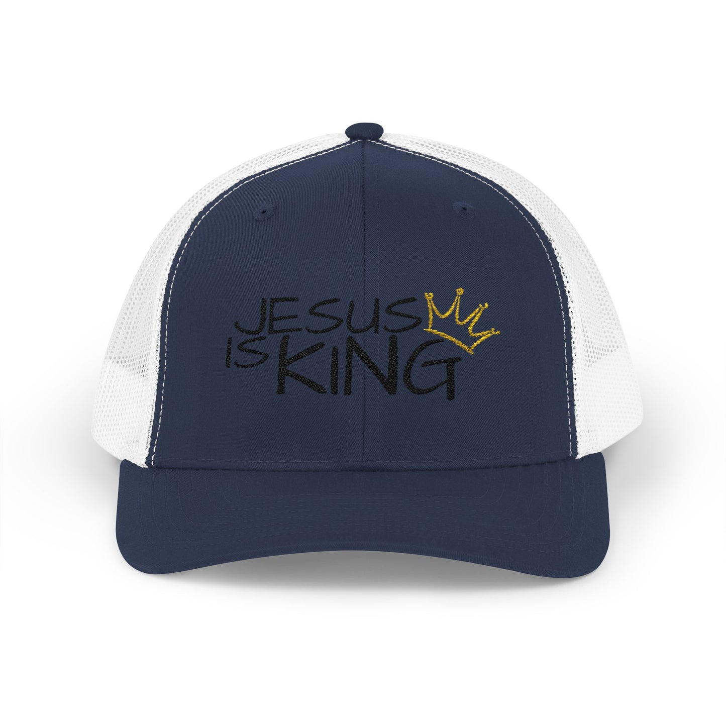 Jesus is King - Black Embroidery | Snapback Trucker Cap