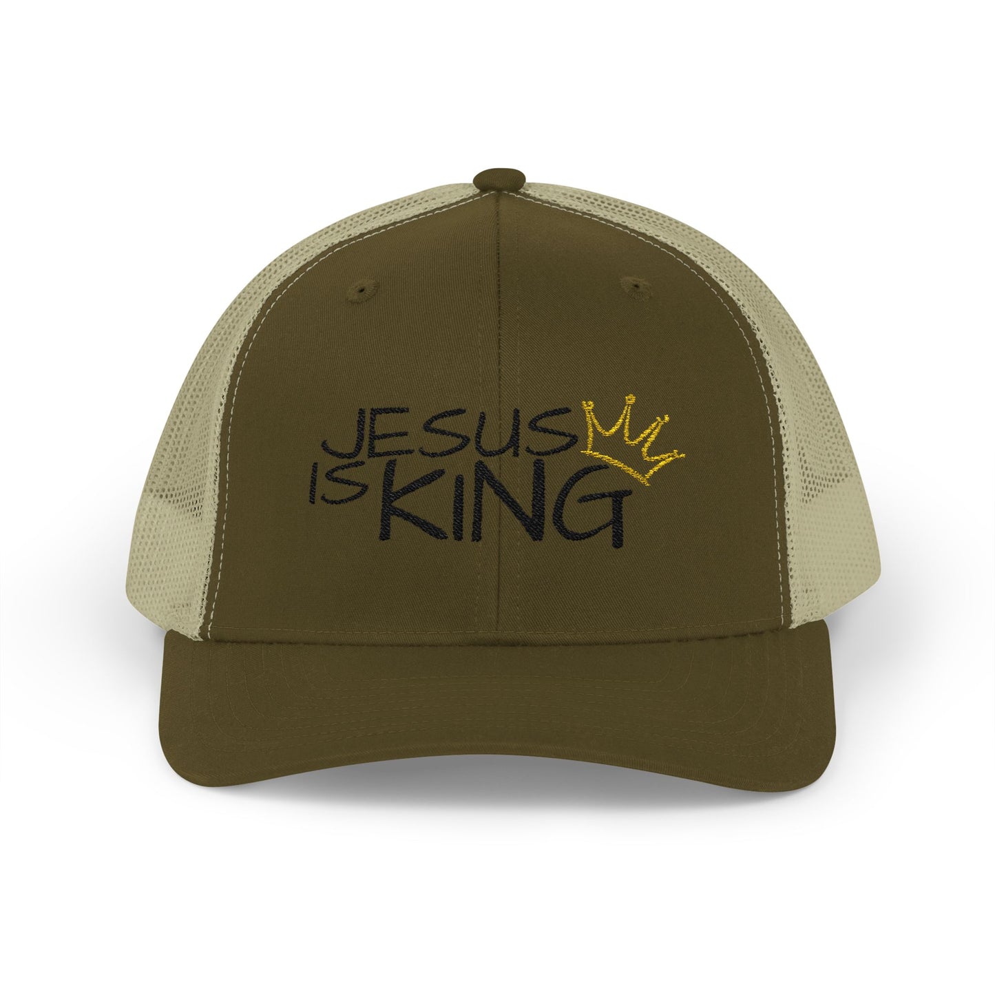Jesus is King - Black Embroidery | Snapback Trucker Cap