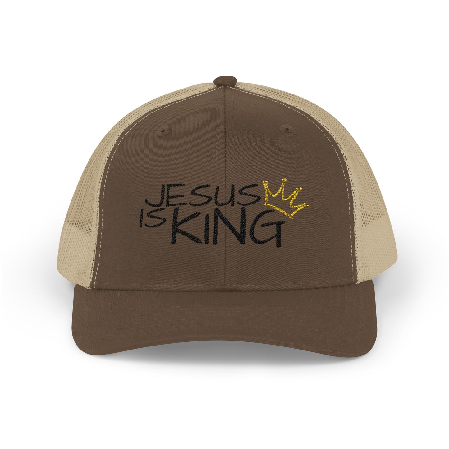 Jesus is King - Black Embroidery | Snapback Trucker Cap