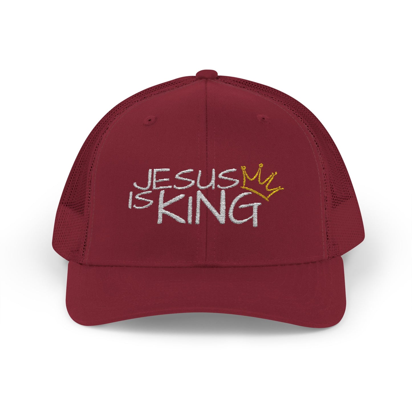Jesus is King - White Embroidery | Snapback Trucker Cap