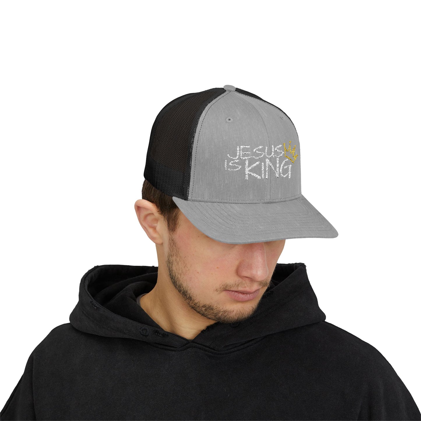 Jesus is King - White Embroidery | Snapback Trucker Cap