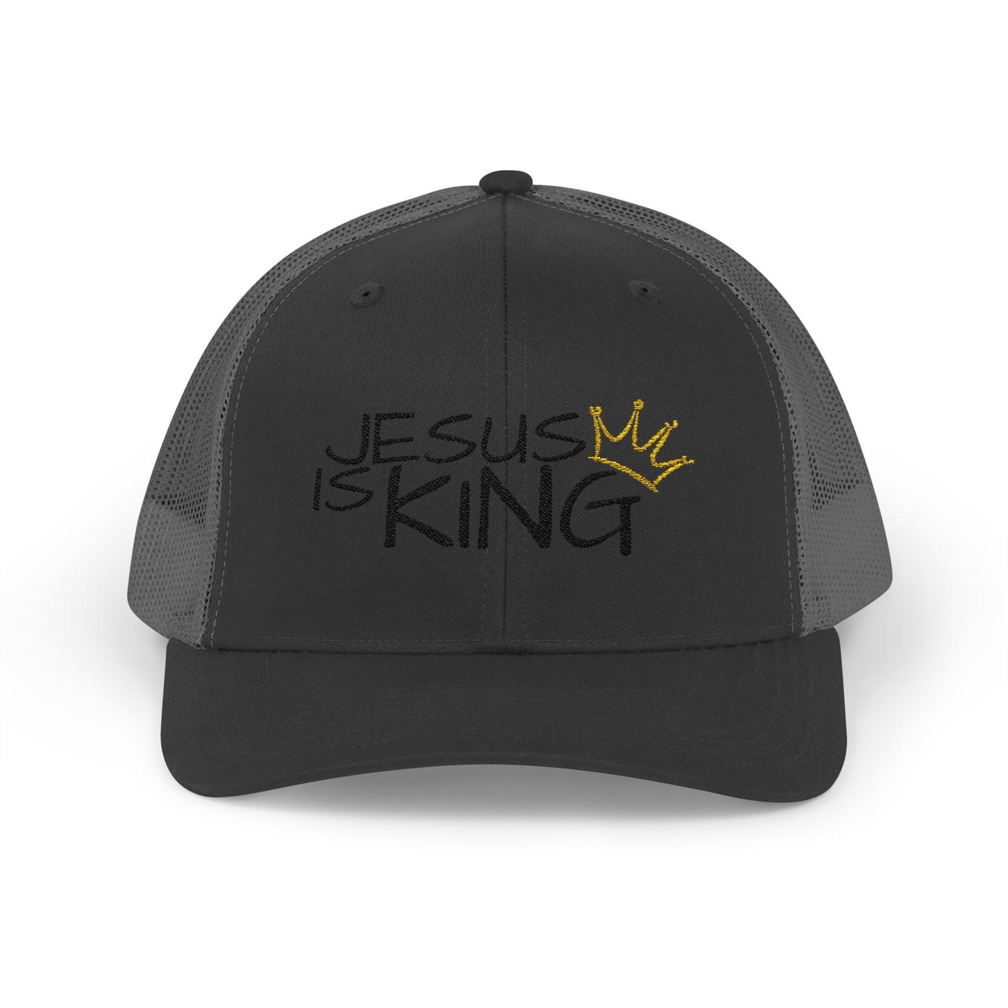 Jesus is King - Black Embroidery | Snapback Trucker Cap
