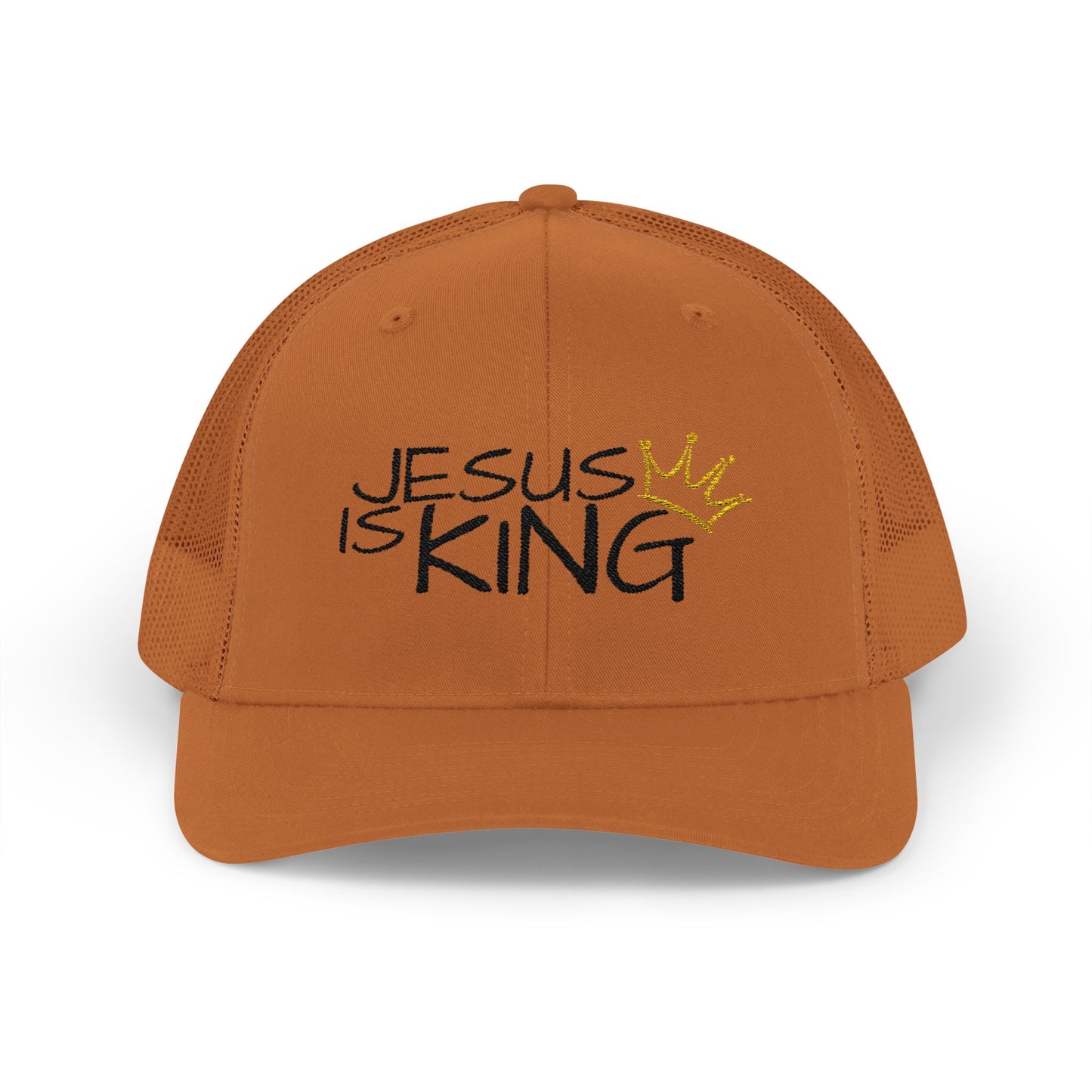 Jesus is King - Black Embroidery | Snapback Trucker Cap