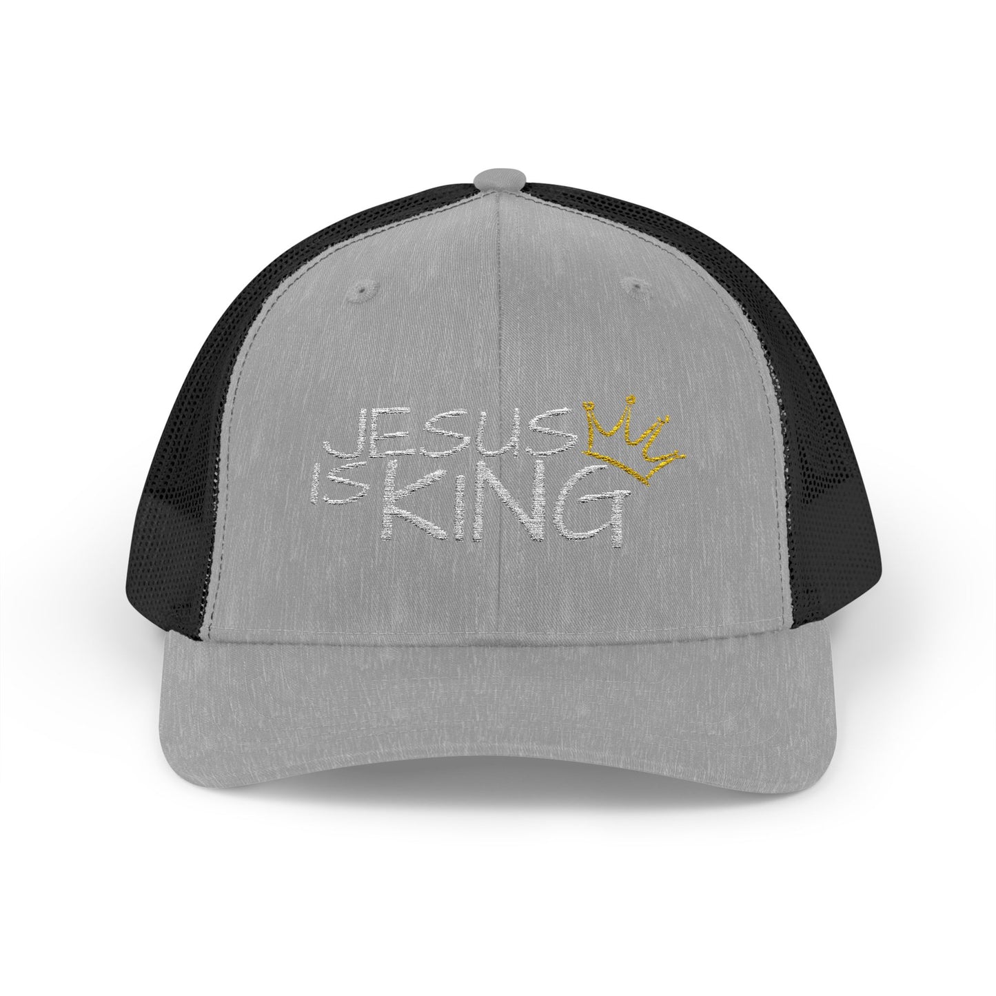 Jesus is King - White Embroidery | Snapback Trucker Cap