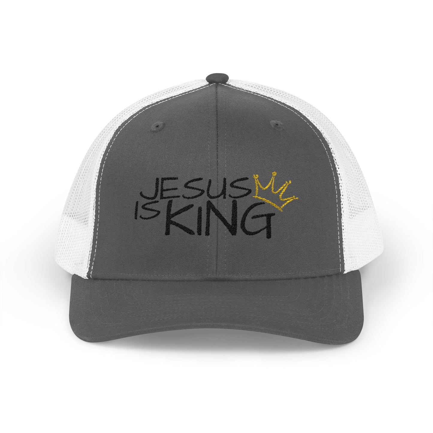 Jesus is King - Black Embroidery | Snapback Trucker Cap