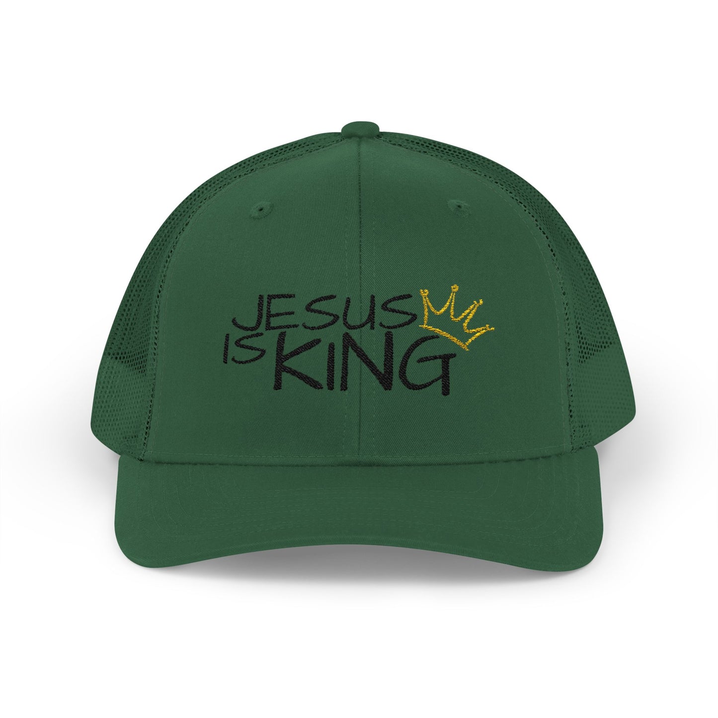 Jesus is King - Black Embroidery | Snapback Trucker Cap
