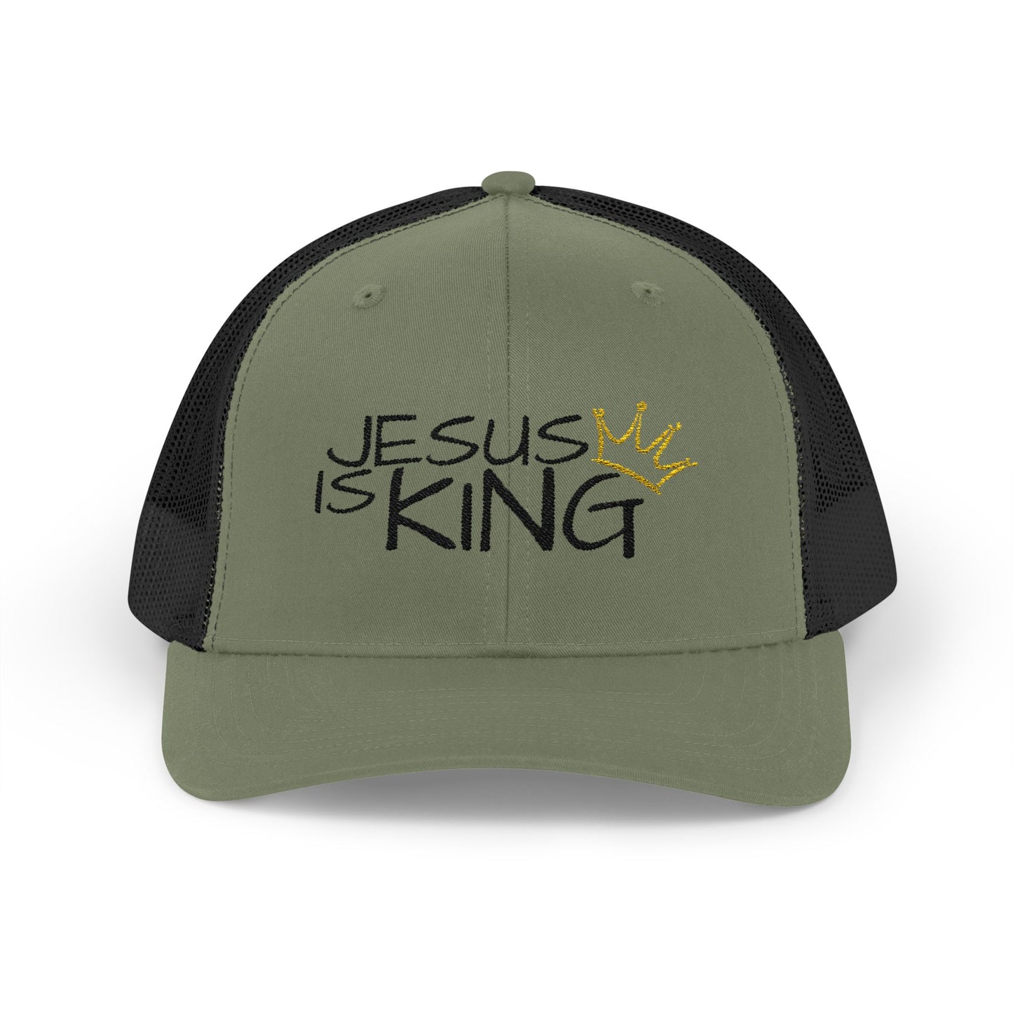 Jesus is King - Black Embroidery | Snapback Trucker Cap