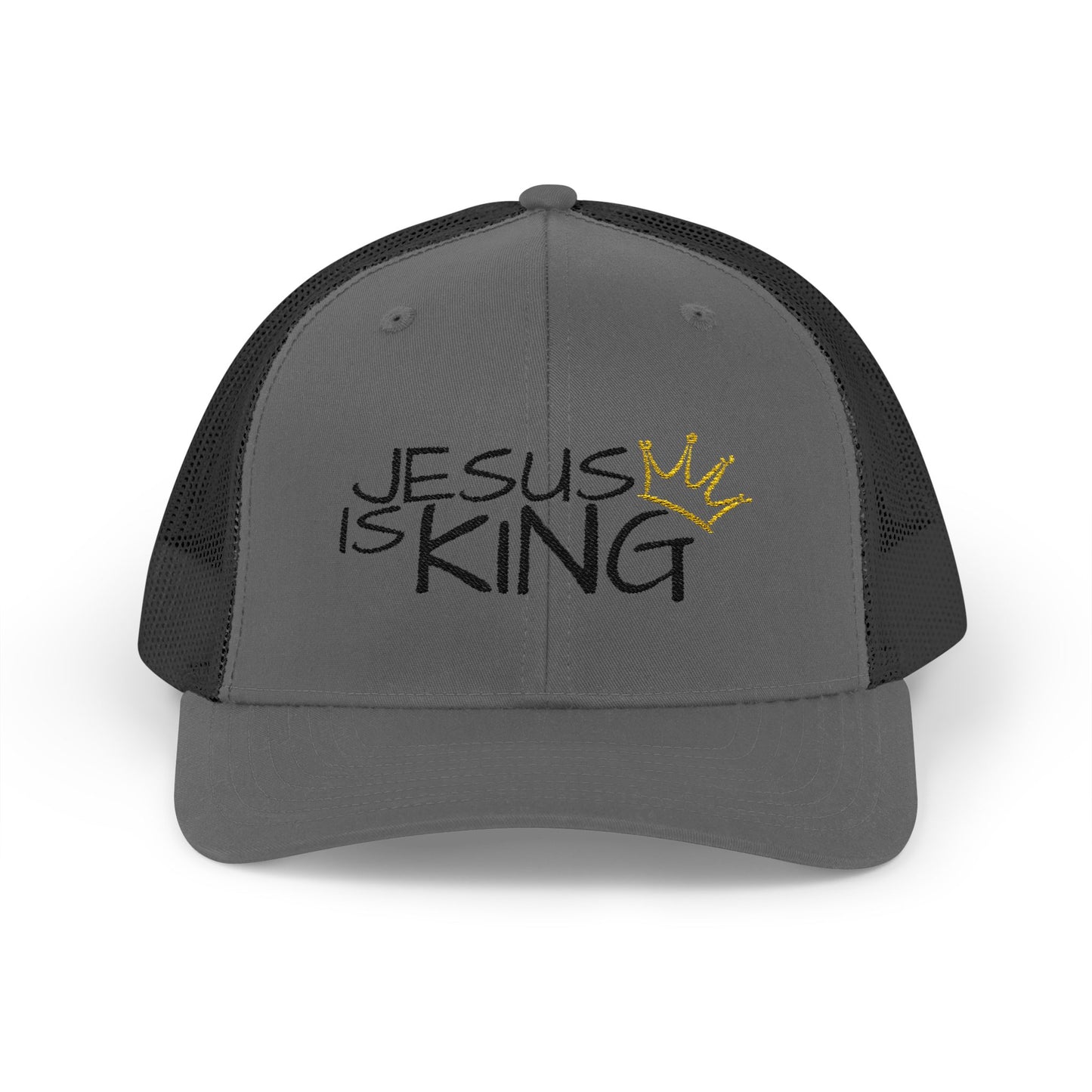 Jesus is King - Black Embroidery | Snapback Trucker Cap