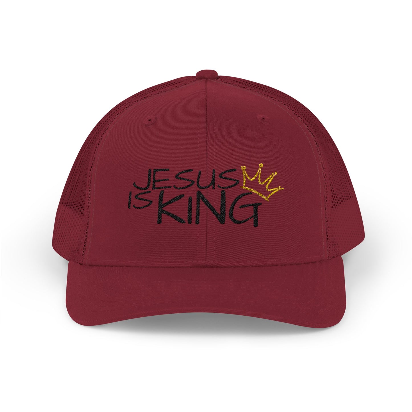 Jesus is King - Black Embroidery | Snapback Trucker Cap