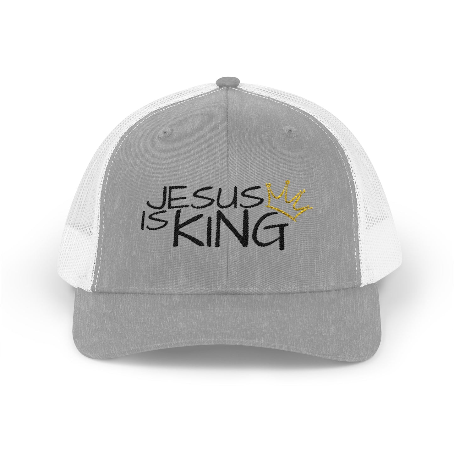 Jesus is King - Black Embroidery | Snapback Trucker Cap