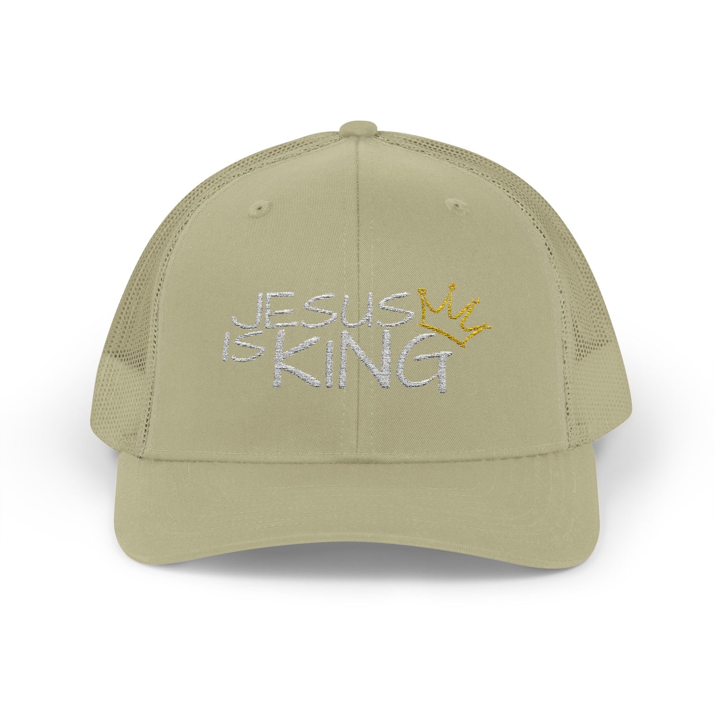 Jesus is King - White Embroidery | Snapback Trucker Cap