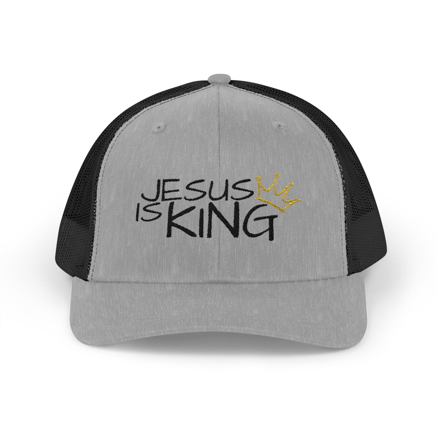 Jesus is King - Black Embroidery | Snapback Trucker Cap