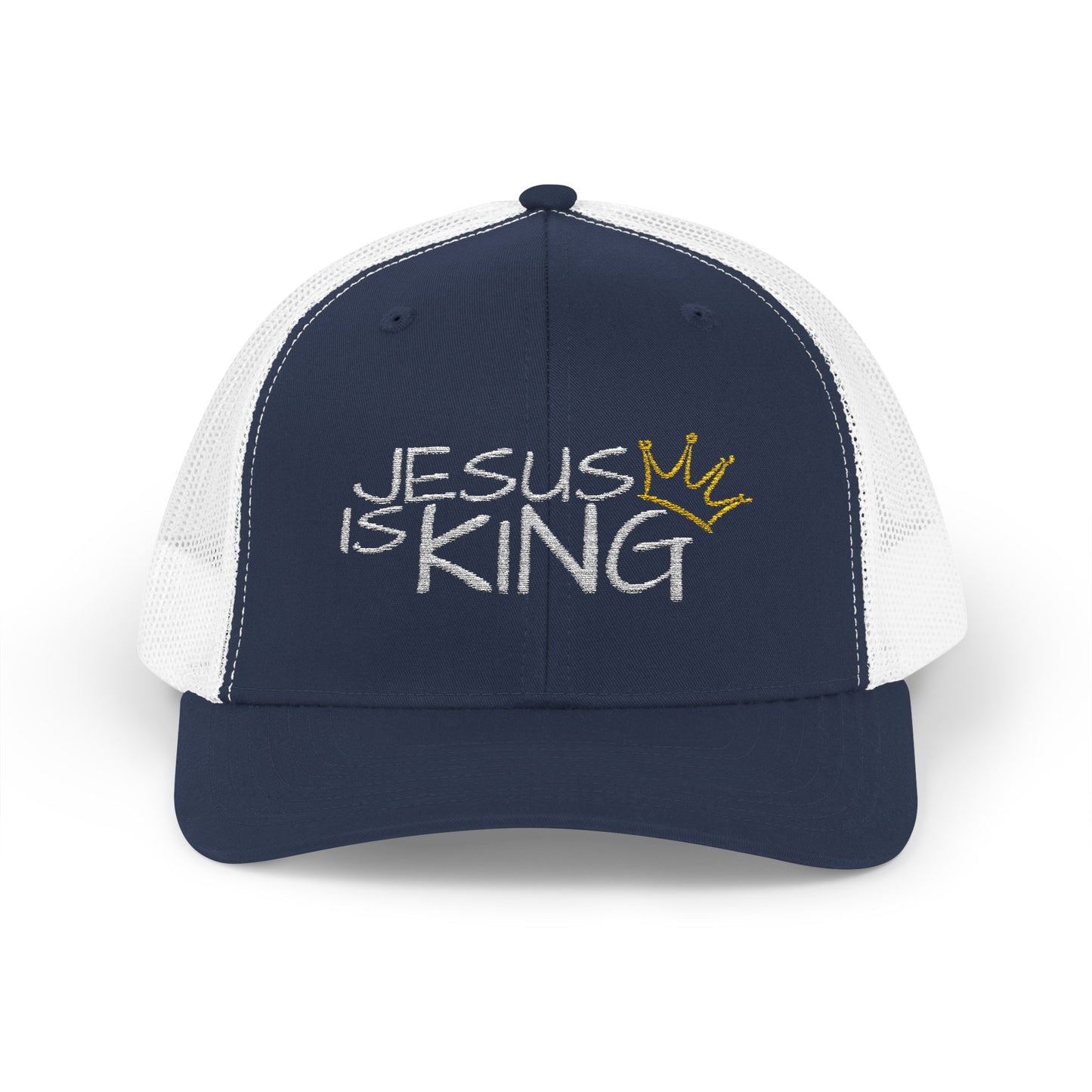 Jesus is King - White Embroidery | Snapback Trucker Cap