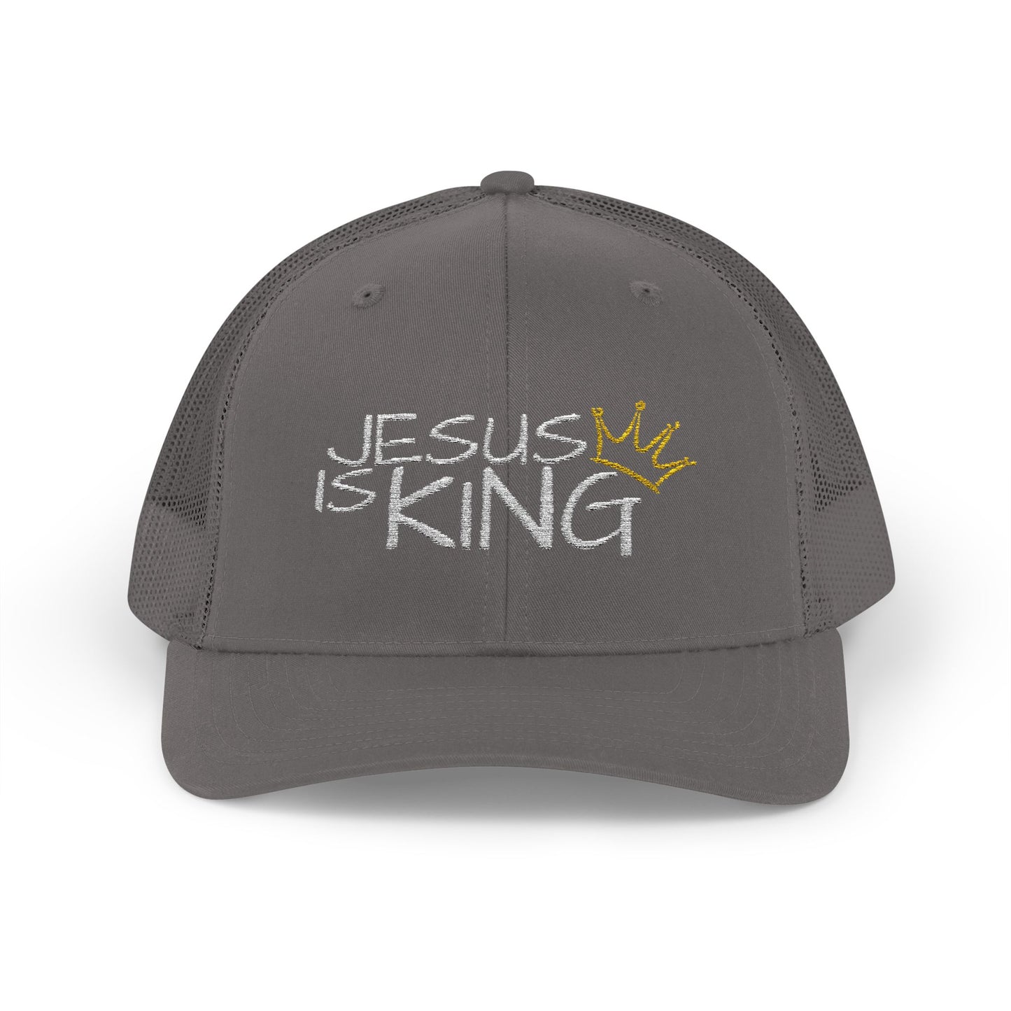 Jesus is King - White Embroidery | Snapback Trucker Cap