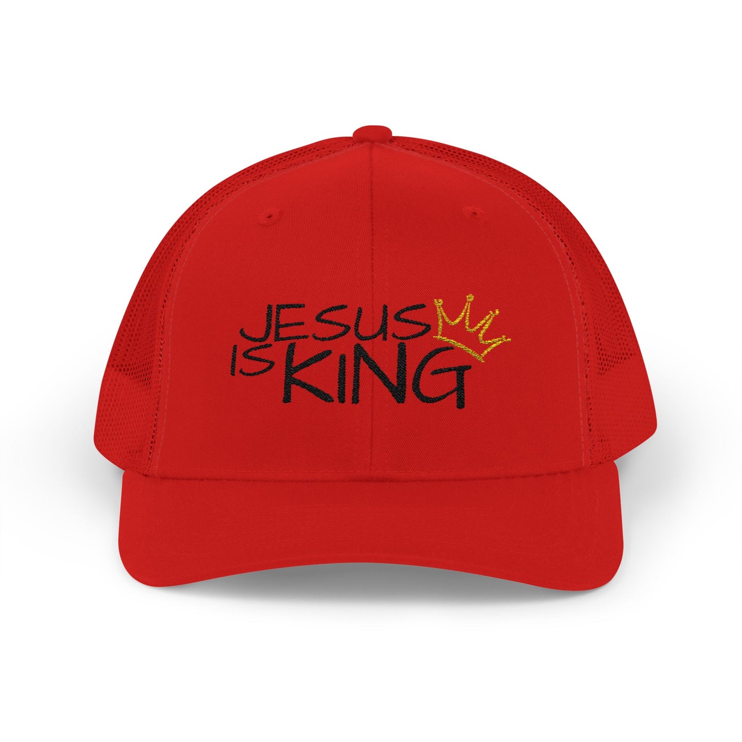 Jesus is King - Black Embroidery | Snapback Trucker Cap