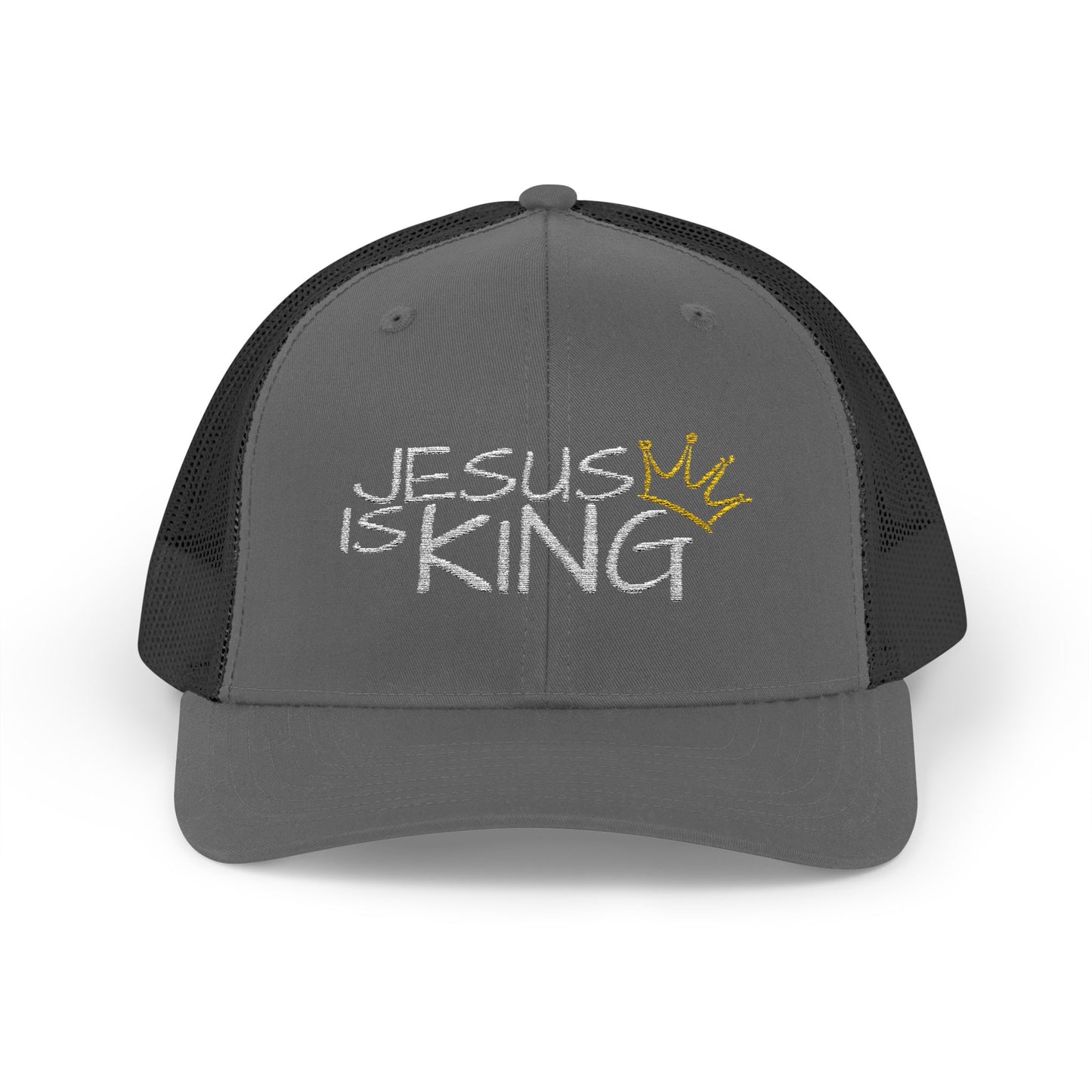 Jesus is King - White Embroidery | Snapback Trucker Cap