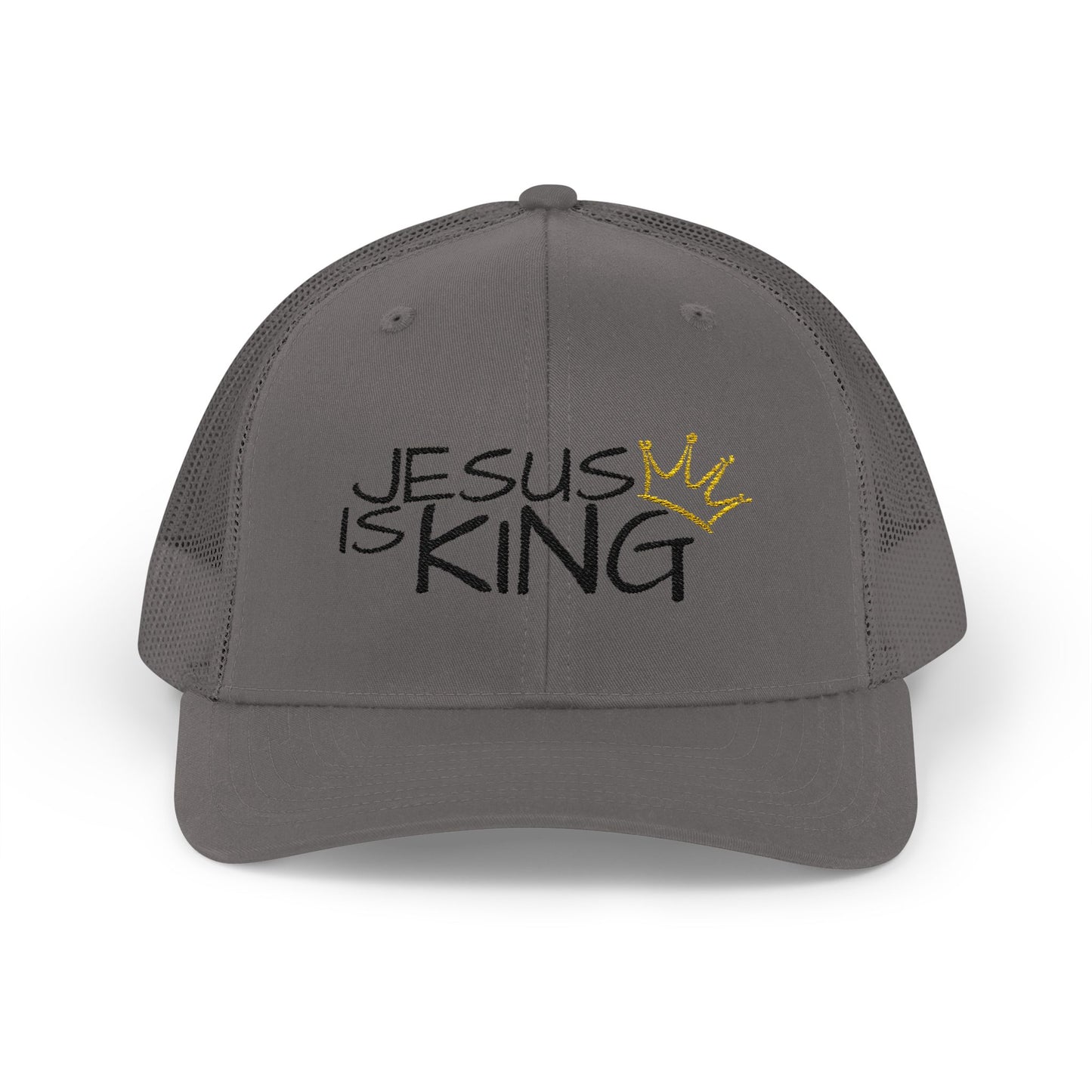Jesus is King - Black Embroidery | Snapback Trucker Cap