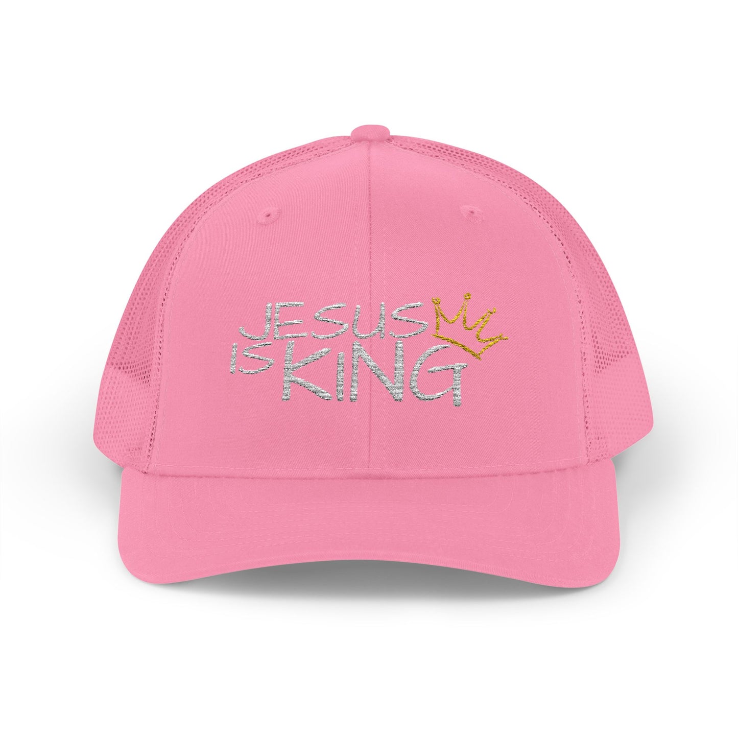 Jesus is King - White Embroidery | Snapback Trucker Cap