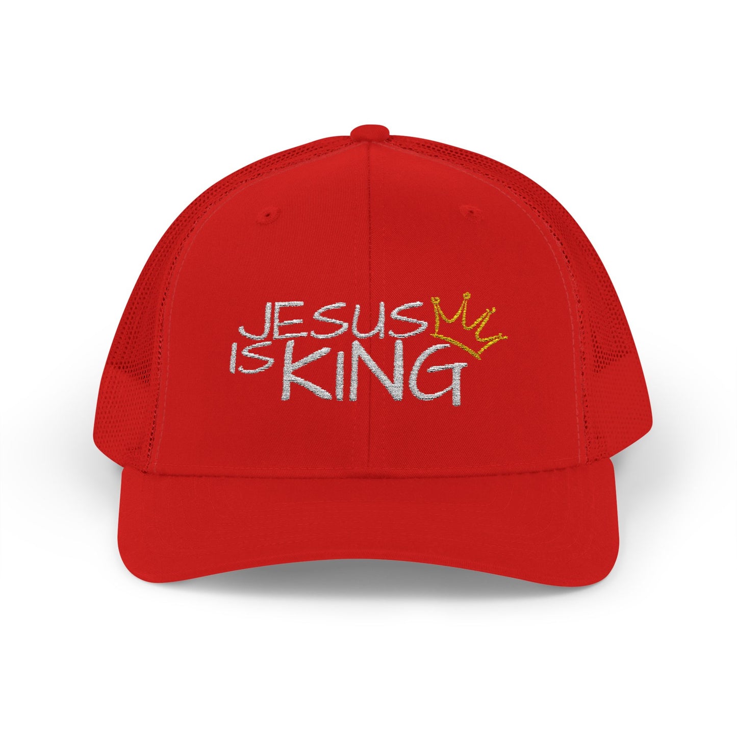 Jesus is King - White Embroidery | Snapback Trucker Cap