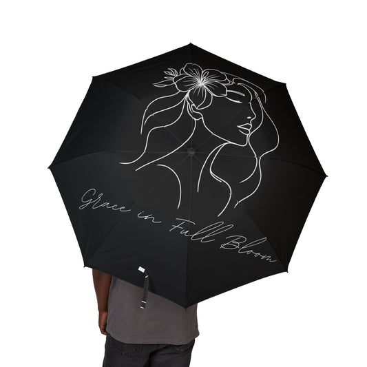 Grace In Full Bloom (Black) | Foldable Umbrella
