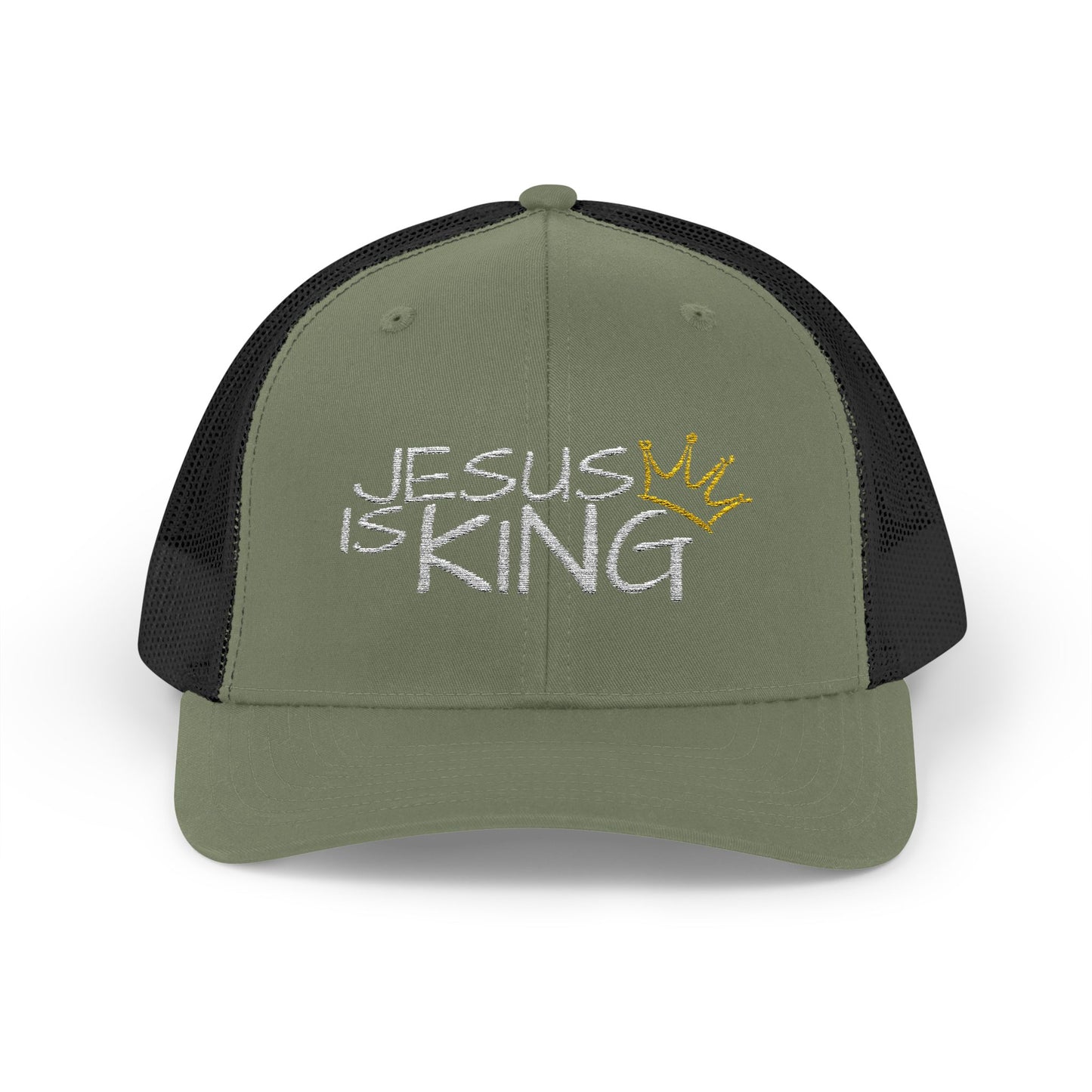 Jesus is King - White Embroidery | Snapback Trucker Cap