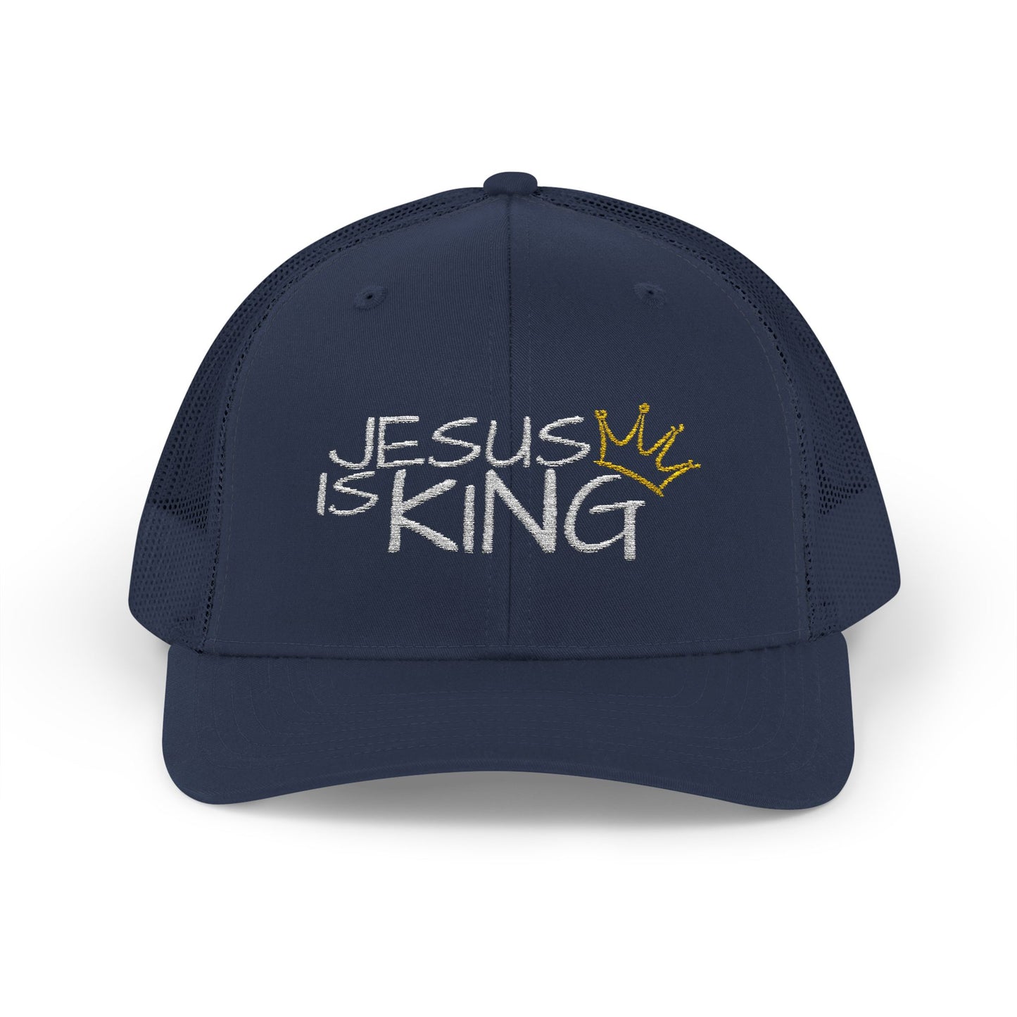 Jesus is King - White Embroidery | Snapback Trucker Cap