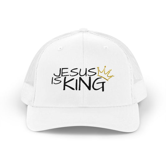 Jesus is King - Black Embroidery | Snapback Trucker Cap