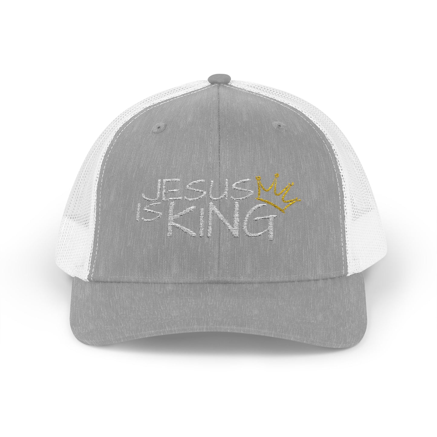 Jesus is King - White Embroidery | Snapback Trucker Cap