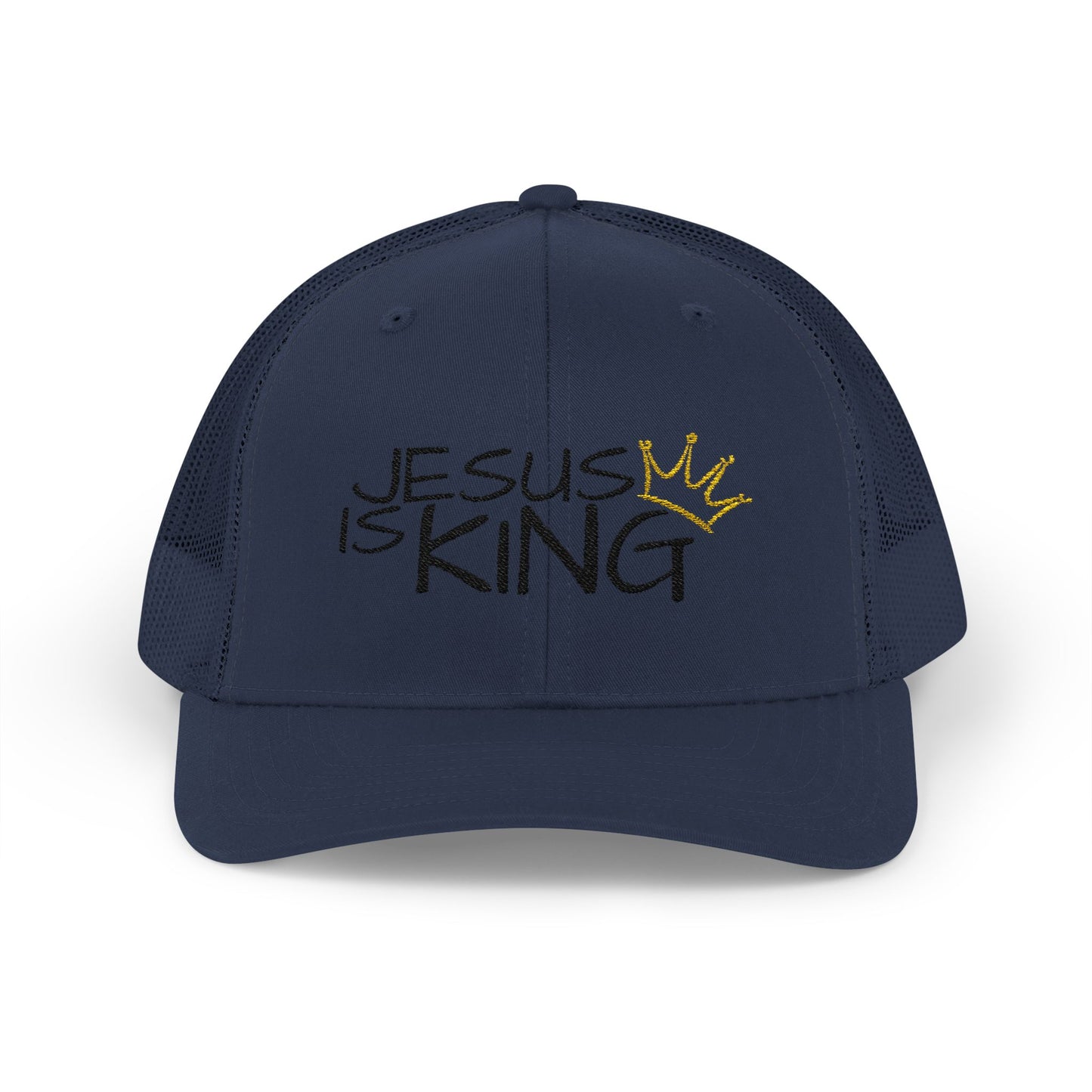 Jesus is King - Black Embroidery | Snapback Trucker Cap